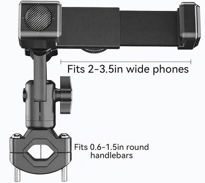 Temvue Bike Phone Mount with Compass, 1080° Rotation, Universal Handlebar Phone Holder, Shockproof and Secure Motorcycle Phone Mount, Compatible with All Smartphones.