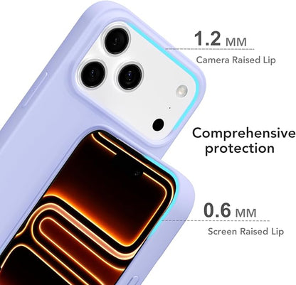 for iPhone 17 Pro Max Case Silicone Compatible with Magsafe Case, Ultra Slim Thin Magnetic Phone Cases Mag Safe, Cute Soft Rubber Gel Matte Wireless Charging Cover for Women, Purple Lavender