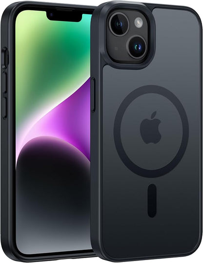 FNTCASE for iPhone 13/14 Phone Case: iPhone 16e Magnetic Translucent Matte Back Cover Metal Button Military Grade Protection Shockproof Shell Full Body Protective Slim Cell Phonecase