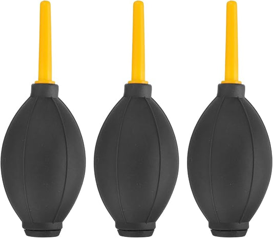 PATIKIL Soft Tip Air Blower Dust Blaster, 3 Pcs Rubber Bulb Air Pump Dust Blower Cleaner Cameras Lens Cleaning Tool with Long Nozzle for Camera Lens Computer Keyboard, Black/Yellow