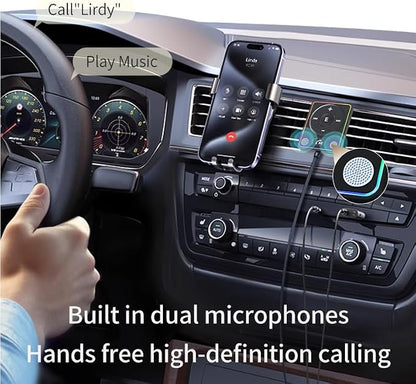 Bluetooth 5.4 AUX Car Adapter CVC8.0 Technology and Built-in Filter Effectively Multifunction Button& Plug-and-Play Bluetooth Receiver for Car Music/Hands-Free Calls/Stereo Audio, Black
