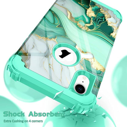 Hocase for iPhone XR Case, Heavy Duty Shockproof Protection Soft Silicone Rubber+Hard Plastic Bumper Hybrid Dual Layer Protective Case for iPhone XR (6.1-inch Display) 2018 - Mint Green