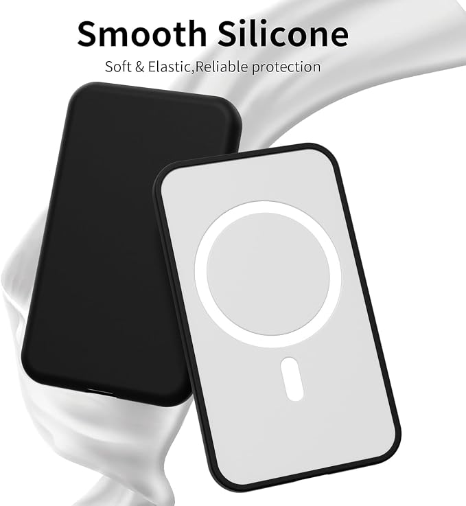 oakxco Silicone Case Compatible with iPhone Air Magsafe Battery Pack, Ultra Thin Slim Cover for 17 Air Battery Pack, TPU Rubber Scratch & Shatter Resistant Cover, Black