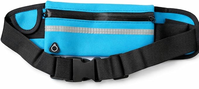 running belt for phone,slim waist pack for running,adjustable fitness belt,lightweight,fits most phones,workout travel (blue)