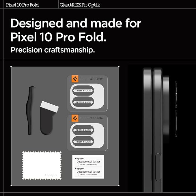 Spigen Camera Lens Screen Protector [Glas.tR EZ Fit Optik] Designed for Pixel 10 Pro Fold [Case Friendly] - 2 Pack