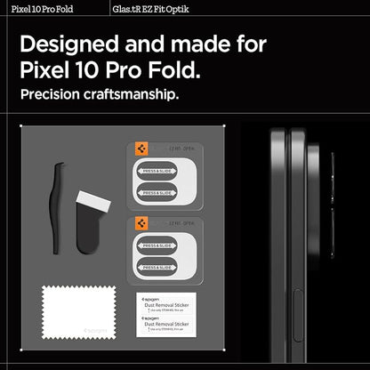 Spigen Camera Lens Screen Protector [Glas.tR EZ Fit Optik] Designed for Pixel 10 Pro Fold [Case Friendly] - 2 Pack