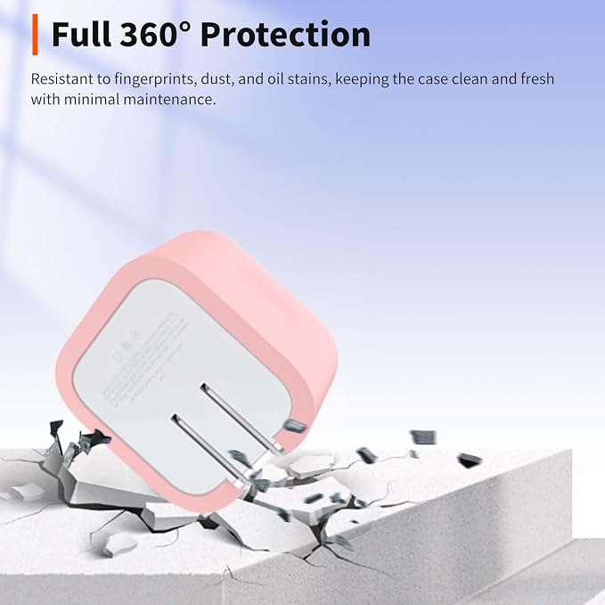 Case for Apple 40W Power Adapter – Soft Silicone Protective Cover for Dynamic Charger,Shockproof Dustproof Charging Block Protector Sleeve[Pink]