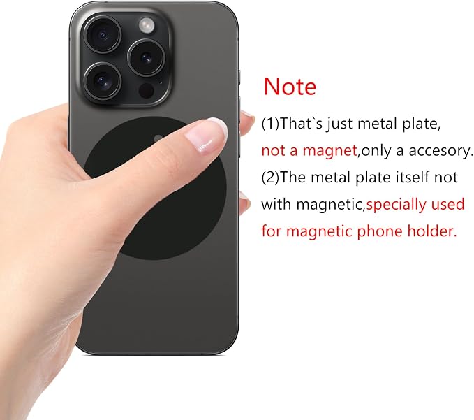 BGJRBY Mount Metal Plate（8Pack） for Magnetic Car Mount Phone Holder with Full Adhesive for Phone Magnet, 8 X Round (Black)