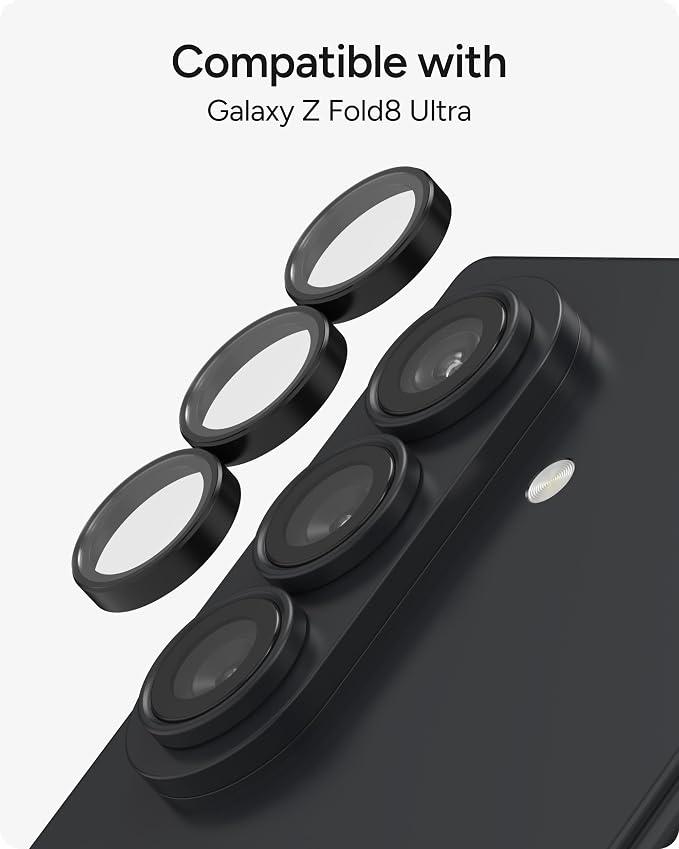ZAGG Glass Elite Samsung Galaxy Z Fold8 Ultra Camera Lens Protector | Anti-Reflective, 5X Stronger Impact & Scratch Resistant Aluminosilicate Glass - Easy Installation, Smudge-Free Surface