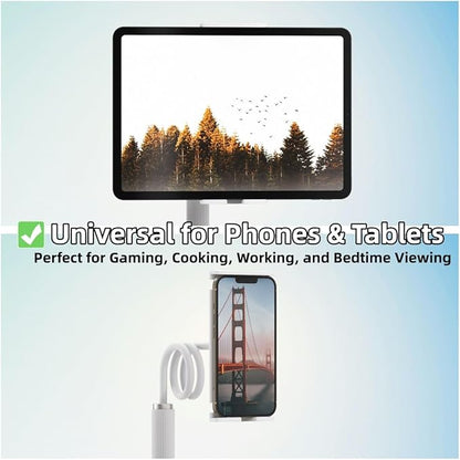 K-MT 【38.7inch/98cm】 Tablet Phone Holder Bed Gooseneck Mount, Mount Holder Clip with Grip Flexible Long Arm Compatible for ipad iPhone/Switch/Samsung Tabs/Kindle Fire HD K-MT(Black)