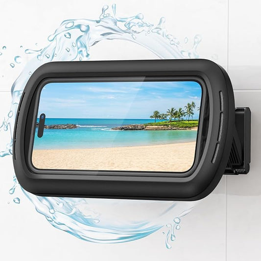 Lamicall Shower Phone Case Holder Waterproof - Bigger Size for More Phone(4"-7"), Shower Bathroom Bathtub Wall Mount Stand, Cellphone Accessories Gift for iPhone 17 Pro Max, S25 Ultra