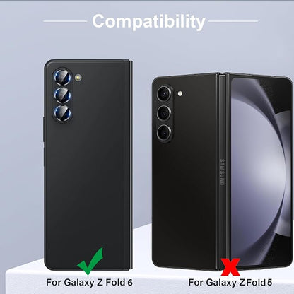 for Galaxy Z Fold 6 Camera Lens Protector Bling Glitter Individual Aluminium Alloy Ring 9H Tempered Glass Decorative Accessories Camera Cover for Samsung Galaxy Z Fold 6 Glitter Silver