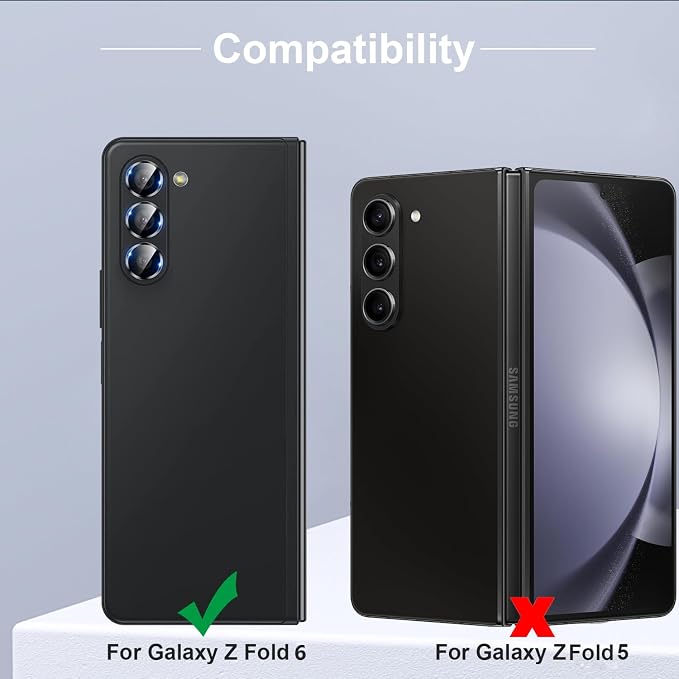 for Galaxy Z Fold 6 Camera Lens Protector Bling Glitter Individual Aluminium Alloy Ring 9H Tempered Glass Decorative Accessories Camera Cover for Samsung Galaxy Z Fold 6 Glitter Colorful