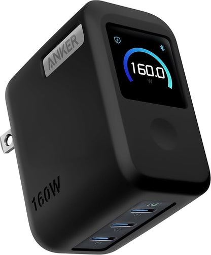 Geiomoo Soft Silicone Case for Anker Prime 160W Charger, Flexible Scratch Resistant Cover (Black)