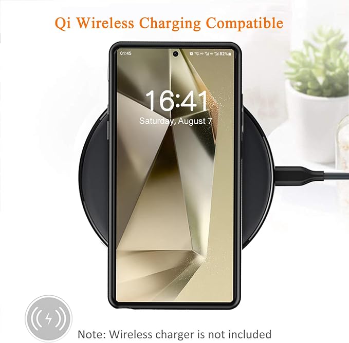 Wireless Charging Case for Galaxy S24 Ultra, Upgraded 12000mAh Rechargeable Portable Charging Case Compatible with Galaxy S24 Ultra (6.8 inch) with Carplay Extended Battery Pack Charger Case (Black)