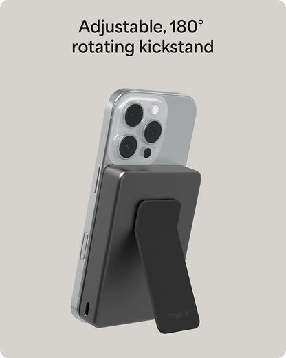 Mophie Powerstation Wireless Slim with Stand 10,000mAh Power Bank – MagSafe Compatible, 15W Qi2-Certified, 30W USB-C PD Fast Charging, Slim Battery Pack for iPhone, Android, Travel & Airplane Use