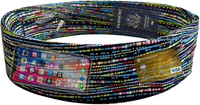 BANDI Pocketed Wraps – Running Waist Belt with Pockets for Phone, Money, Keys & Medical Devices | Secure, No-Bounce Travel & Fitness Belt, for Women and Men, USA Company