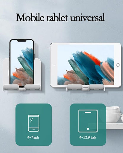 Shower Phone Holder Upgraded Adjustable Tablet Wall Mount Phone Holder, for Kitchen Bathroom Dorm Bedroom, Compatible with iPhone Series and Other Smartphones.Ipad/Smartphone（White）