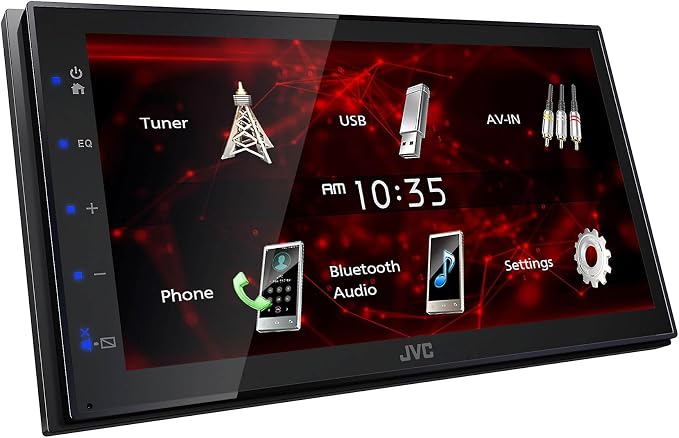 Audiosavings Bundle: JVC KW-M180BT 6.8" Car Monitor iPhone Android Bluetooth Receiver w/USB+Camera