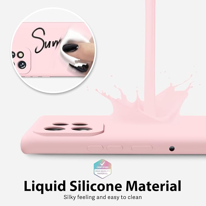 oakxco for Motorola Moto Edge Plus 2023 Case Silicone, Thin Slim Grip Soft Rubber Gel Protective Phone Case for Women, Matte Plain Solid Color Aesthetic Cute Girly Case with Camera Cover, Light Pink