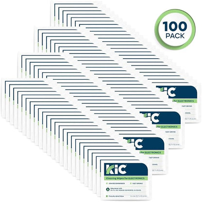 KICTeam - Electronic Cleaning Wipes (100 Wipes) - NSF Certified Tech Wipes for Electronics- Presaturated with 99.7% Isopropyl Alcohol