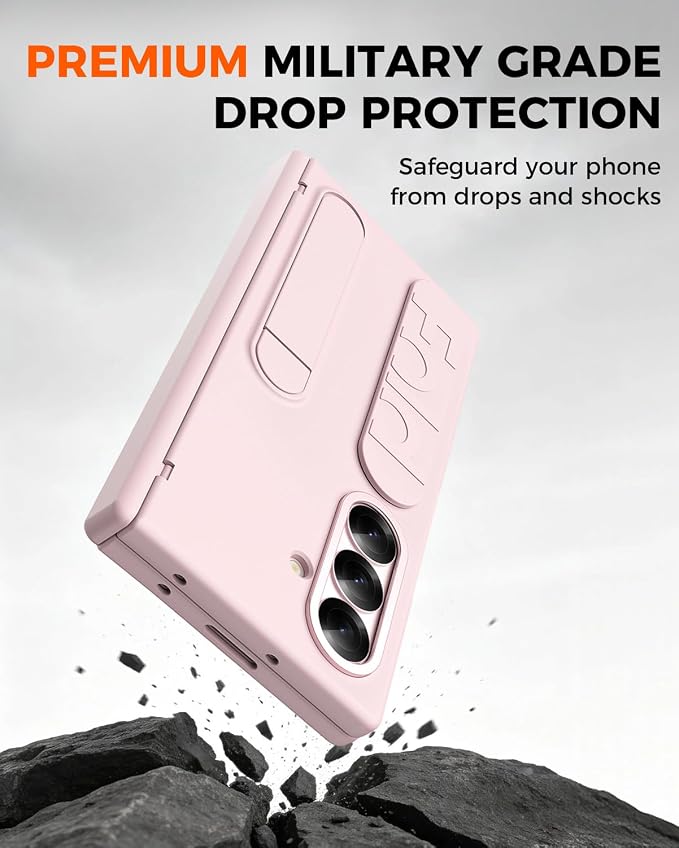 NINKI Screen Protector for Samsung Galaxy Z Fold 8 Ultra Phone Case with Hand Strap,Cute Kickstand for Samsung Z Fold 8 Ultra Finger Holder Cover,Hinge Protective Galaxy Fold 8 Ultra Case Womens Pink
