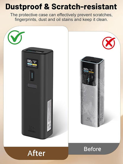 Silicone Protective Case Compatible with CUKTECH 10 Power Bank 10,000mAh 150W, Full-Body Protective Cover with Precise Cutouts, Shockproof & Scratch-Resistant Sleeve (Black)