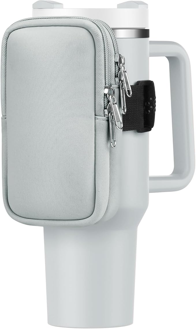 Water Bottle Pouch For Stanley Cup 40oz 30oz, Running Water Bottle Bag for Cards, Keys, Phone, Gym Accessories For Men Women, Travel Tumbler Mug Pouch Compatible With Stanley, Simple Modern