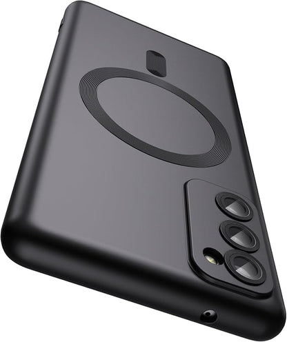 Magnetic for Samsung Galaxy S20 FE 5G Case 【Compatible with MagSafe】【Built-in Camera Lens Protector】 Slim Soft TPU Shockproof Phone Shell (Black)