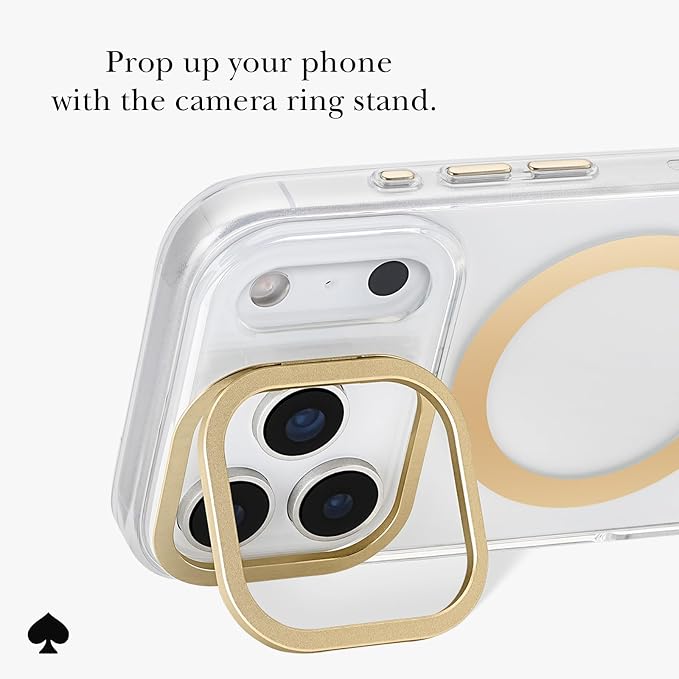 kate spade new york iPhone 17 Pro Case with Camera Stand - Compatible with MagSafe - Designer Phone Case - Icon Clear