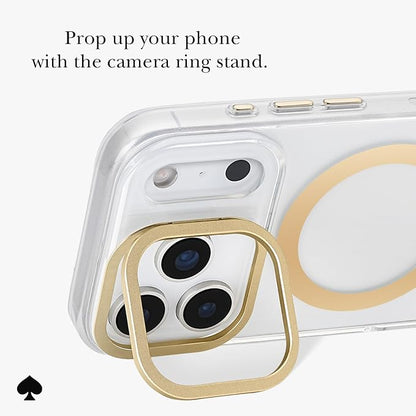 kate spade new york iPhone 17 Pro Case with Camera Stand - Compatible with MagSafe - Designer Phone Case - Icon Clear