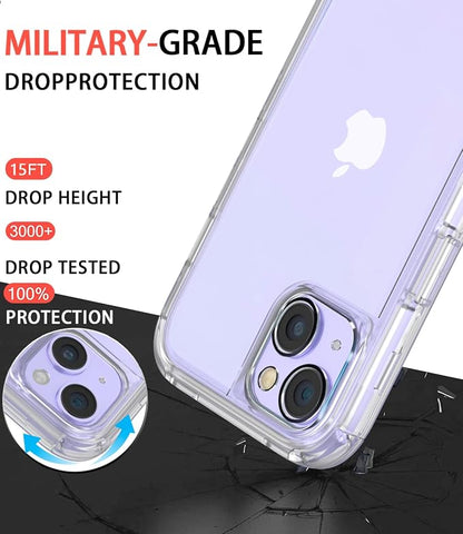 Diverbox for iPhone 13 Case [Shockproof] [Dropproof] [with Screen Protector ] 3in1 Heavy Duty Protection Phone Case Cover for Apple iPhone 13 (Clear)