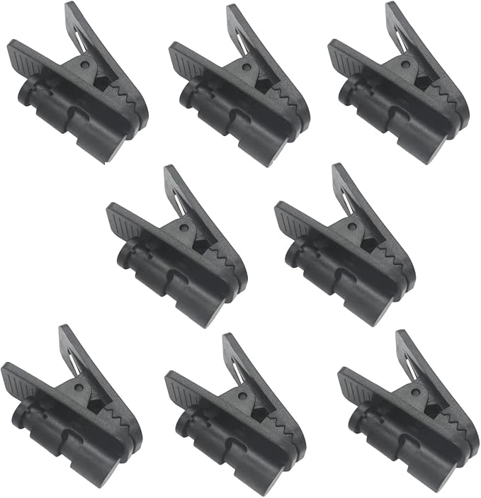 Small Professional Lapel Clip Replacement Adjustable Collar Lavalier Microphone Holder on Mic Earpiece Earphone Headset Wire Cable for Men Women Shirt(8Pack)