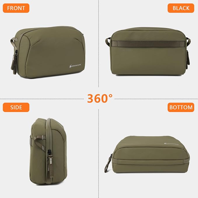 Besnfoto Electronic Organizer Travel Accessory Tech Pouch Waterproof Carrying Case for Accessories Charger, Adapter, Cables, Power Bank with Removalbe Shoulder Strap