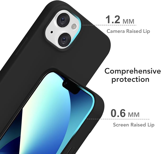 for iPhone 13 Mini/ 12 Mini Case Silicone Compatible with Magsafe Case, Ultra Slim Thin Magnetic Phone Cases Mag Safe, Cute Soft Rubber Gel TPU Matte Wireless Charging Cover for Women, Black