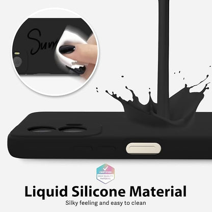 oakxco for Motorola Moto G Power 5G 2024 Phone Case Liquid Silicone, Thin Slim Soft Rubber Gel TPU Plain Simple Cover for Women Girl Cute, Matte Solid Color, Black