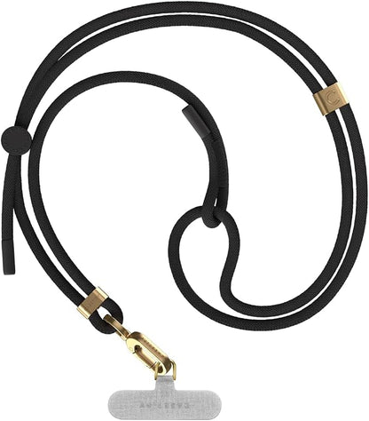 CASETiFY 6mm Rope Cross Body Strap with Card - Solid Black