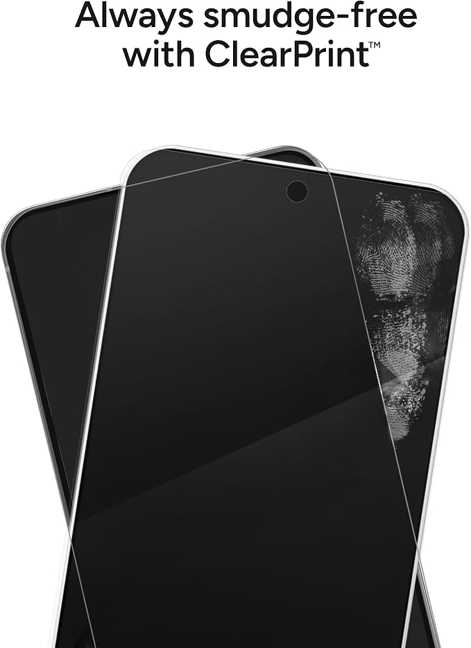 ZAGG Glass+ Samsung Galaxy S25/ S24 Screen Protector – Extreme Impact & Shatter Protection, Scratch-Resistant, Smudge-Resistant, Fingerprint Scanner Compatible, InvisibleShield, Easy Installation