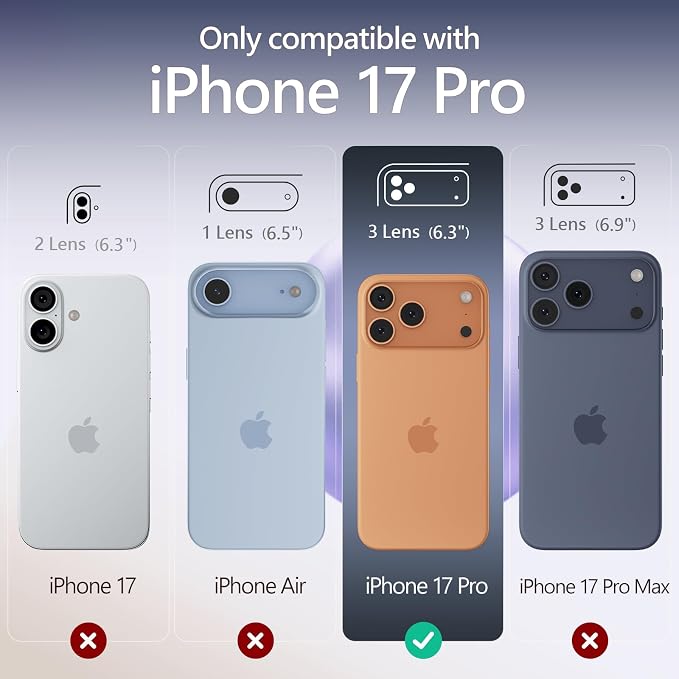 FireNova Magnetic for iPhone 17 Pro Case, Compatible with MagSafe, [Integrated Silicone Camera Control Button] [Camera Protection] Anti-Scratch Microfiber Lining Phone Case, 6.3", Navy Blue