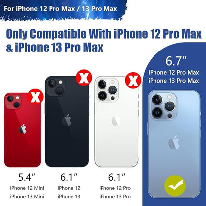 Sitong [Upgraded Battery Case for iPhone 12 Pro Max & iPhone 13 Pro Max, 6000mAh Rechargeable Extended Battery Charging Charger Case, Add 100% Extra Juice (6.7 Inches) Black