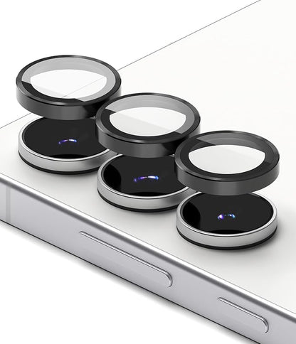 Ringke Camera Lens Frame Glass Compatible with Samsung Galaxy S25 FE Camera Lens Protector [Individual Lens Covers] Tempered Glass Covers and Aluminum Alloy Frames - 2 Pack