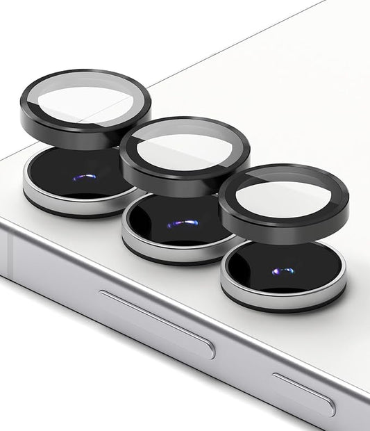 Ringke Camera Lens Frame Glass Compatible with Samsung Galaxy S25 FE Camera Lens Protector [Individual Lens Covers] Tempered Glass Covers and Aluminum Alloy Frames - 2 Pack