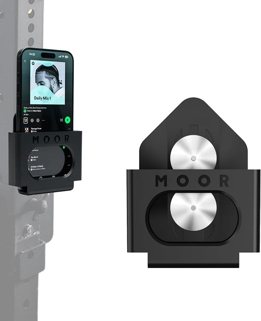 Spotter™ - Gym Phone Mount Magnetic Universal Fit (Black) | Magnetic Phone Holder Gym | Phone Holder for Gym Workout