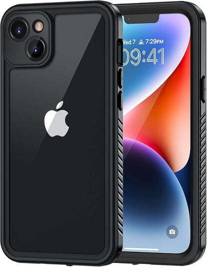 Lanhiem for iPhone 14 Case, IP68 Waterproof Dustproof with Built-in Screen Protector, Rugged Full Body Shockproof Phone Cover for iPhone 14, 6.1 inch (Black)
