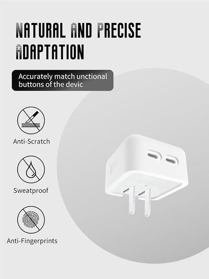 Case for Apple 35W Dual USB-C Port Compact Power Adapter, FJIASTB Kids-Friendly Soft Silicone Protective Cover, Shockproof (White)