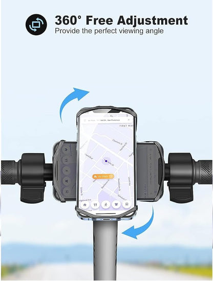 Bike Phone Mount, Universal Bike Phone Holder, 360° Rotatable, Silicone Bicycle Phone Mount Handlebar for iPhones, Galaxy, Xiaomi, Honor, Realme, Huaweii, Pixel, Oneplus and Other 4.5-7.0 Mobile