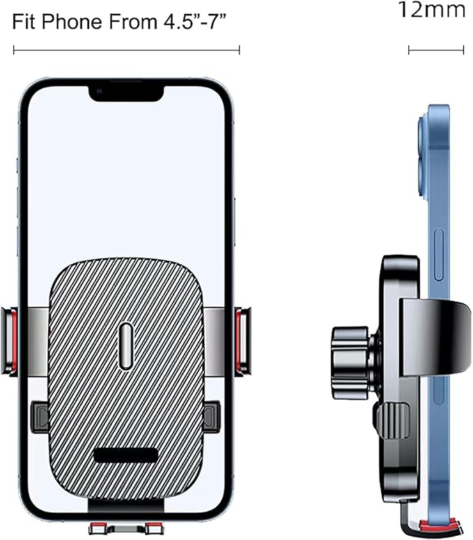 Bike Phone Mount,Motorcycle Phone Mounts, Aluminum Alloy Mounting Base Handlebar Cellphone Holder for Bicycle Motorcycle ATV Mirror Pole Fits 4''-7'' Smartphones (Bike Phone Mount)