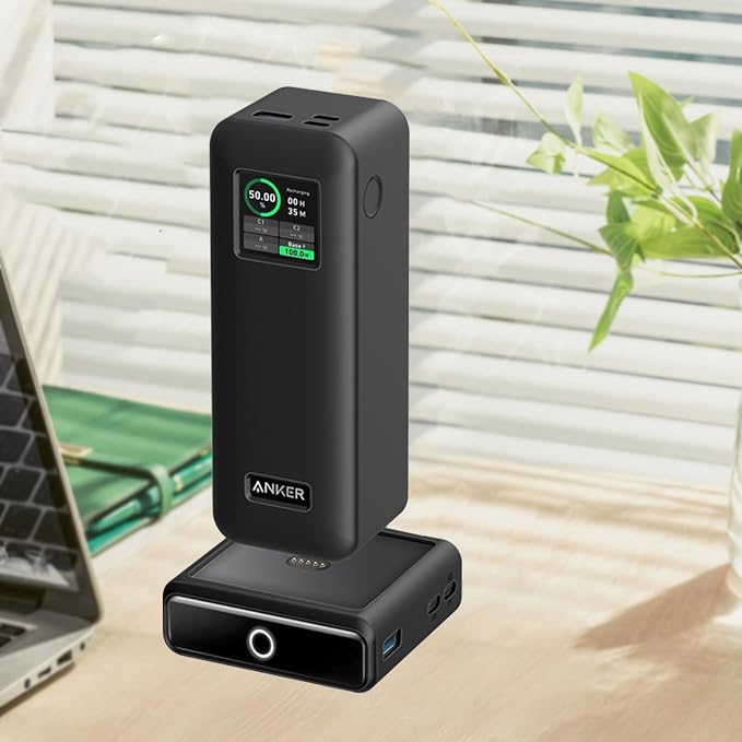 Case for Anker Prime 27,650mAh Power Bank (250W) and 100W Charging Base,NOUKAJU Silicone Protective Cover,Drop-Proof,Scratch-Proof,Protective Case for Anker Prime Power Bank 27,650mAh(Black)