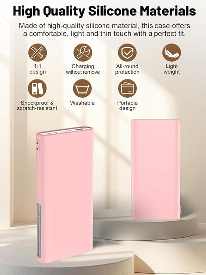 Silicone Protective Case Compatible with OnePlus SuperVooc Power Bank 12,000mAh All-Port Portable Charger, Full-Body Protective Cover with Precise Cutouts, Shockproof & Scratch-Resistant Sleeve (Pink)