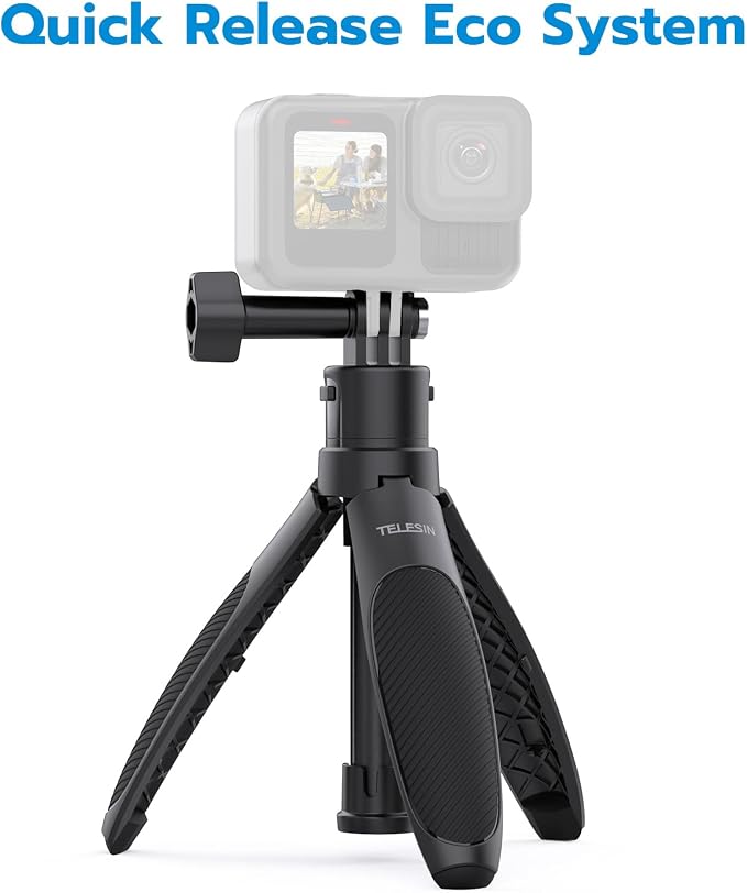 TELESIN 40cm/15.75'' Selfie Stick Tripod, Quick Release Portable Vlog Camera Selfie Stick Handle Grip Monopod for GoPro 13 12 11 10 Max/Insta360 X5/AKASO/DJI Osmo Action 6 5 pro Osmo Nano Accessories